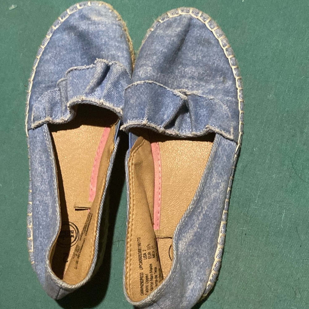 Wonder Nation Blue Jean casual slip on GS shoes Big girls